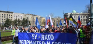 Protest povodom godišnjice NATO bombardovanja i izricanja sramne presude Radovanu Karadžiću, 24. marta 2019. godine